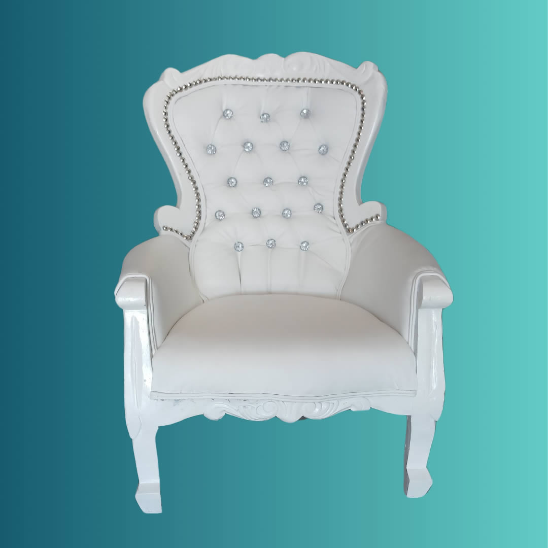 Elegant White Tufted Armchair